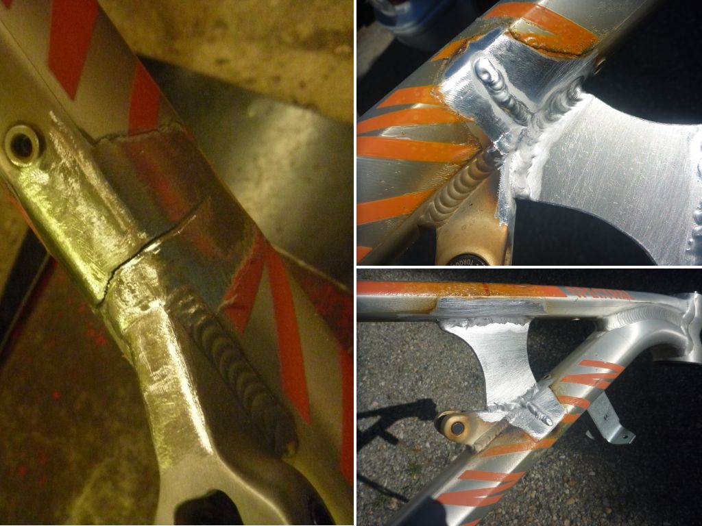 Réparation d'un cadre de VTT en aluminium