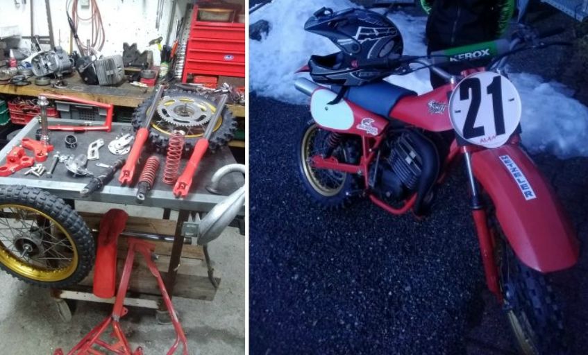 Restauration de moto pour enfant 50 Malaguti 1972